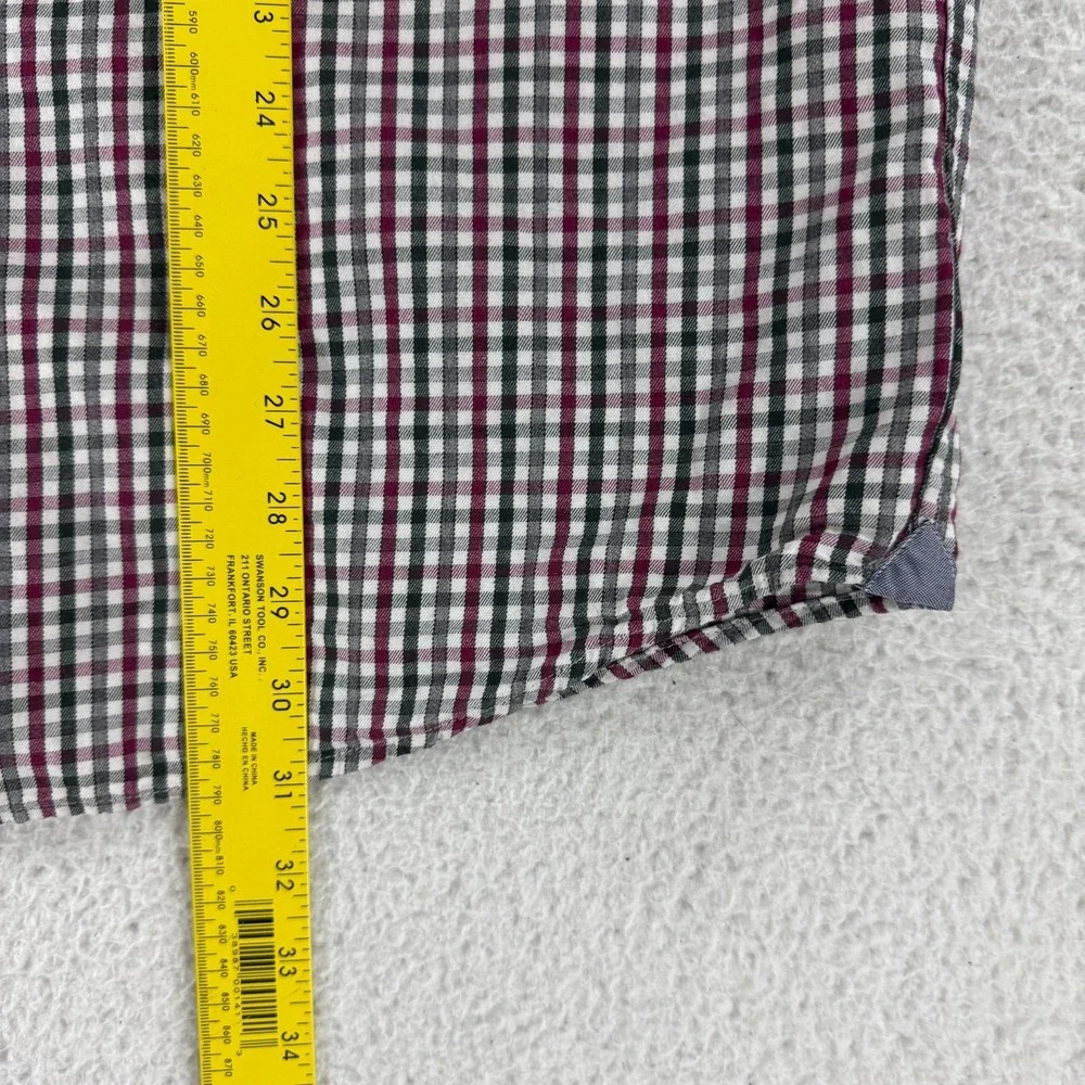 Lacoste Button-Up Shirt Mens Size XL Black Plaid Long Sleeve 100% Cotton Regular